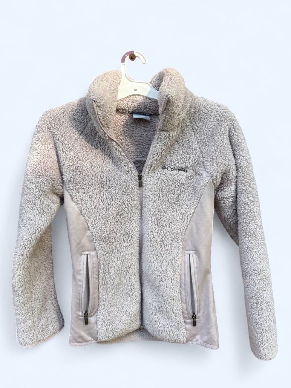Columbia Women's Small Lilac/Grey Sherpa Zip-Up Jacket